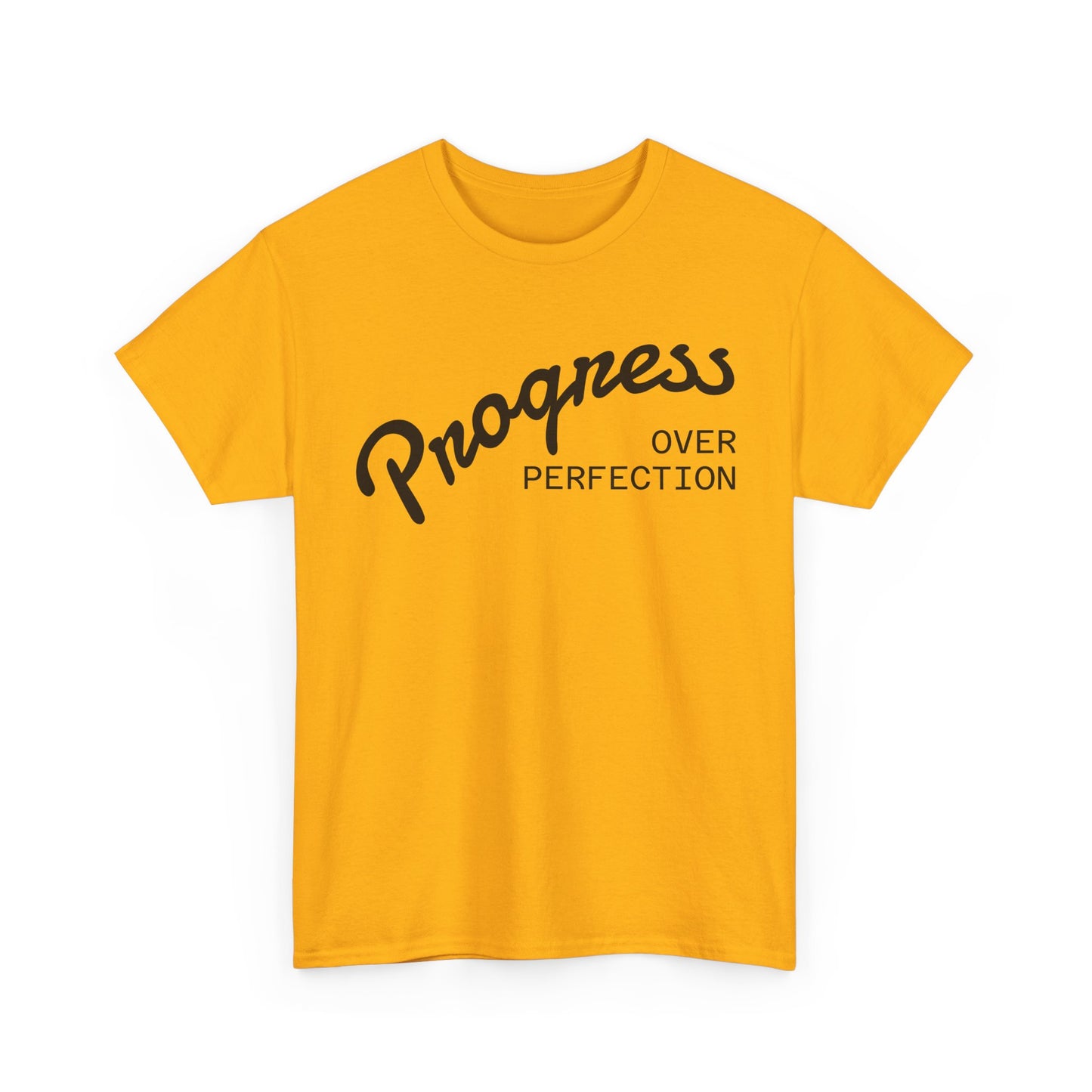 Progress Over Perfection T-Shirt — Inspirational Minimalist Tee