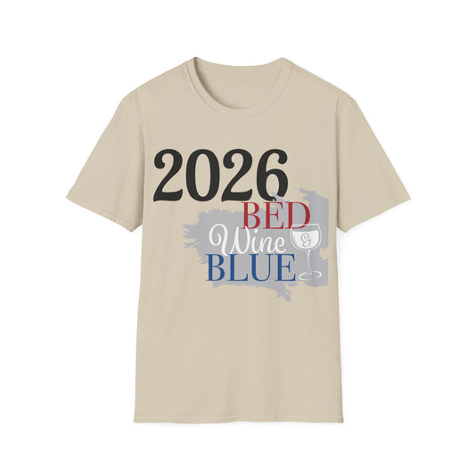 2026 Red White Blue Wine T‑Shirt - Patriotic Wine Lover Tee