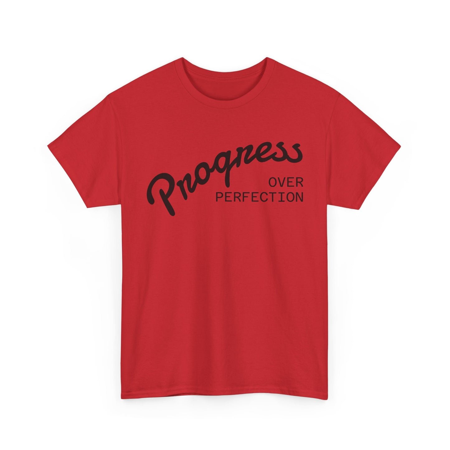 Progress Over Perfection T-Shirt — Inspirational Minimalist Tee