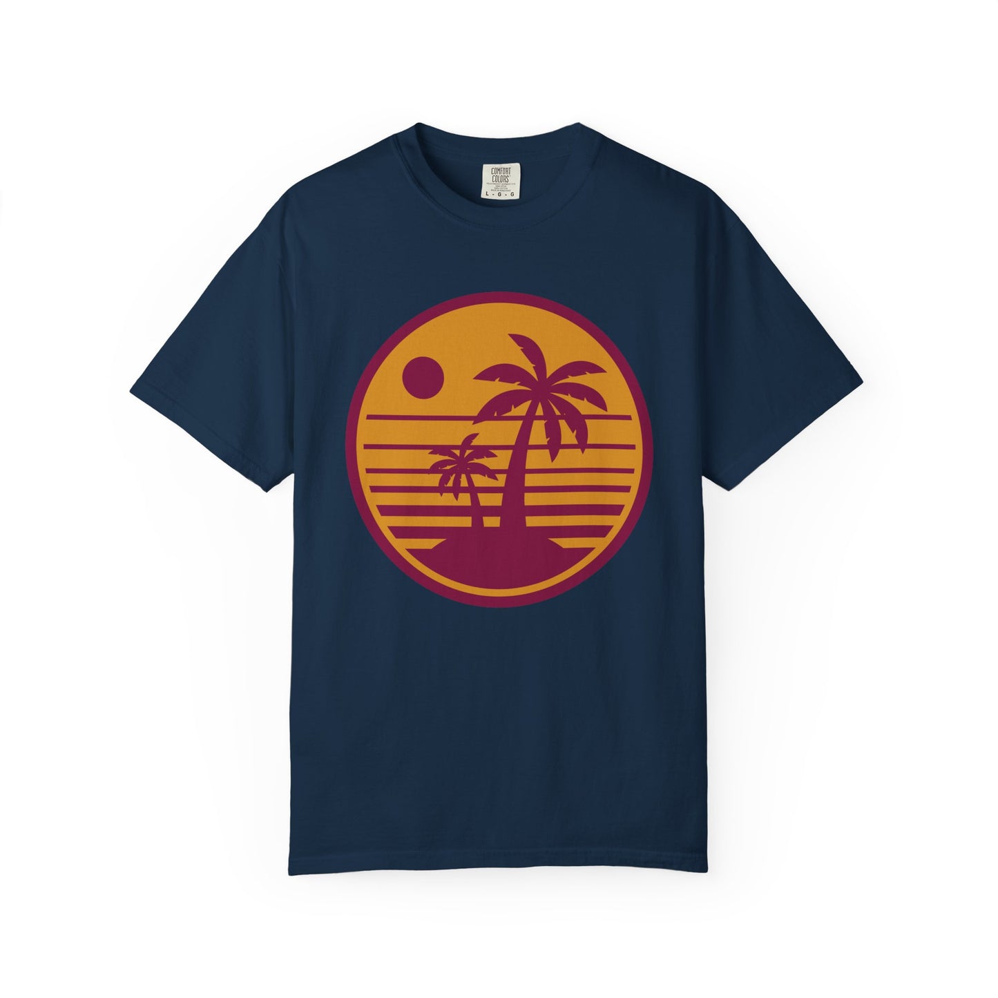 Vintage Sunset Palm T-Shirt — Retro Beach Graphic Tee