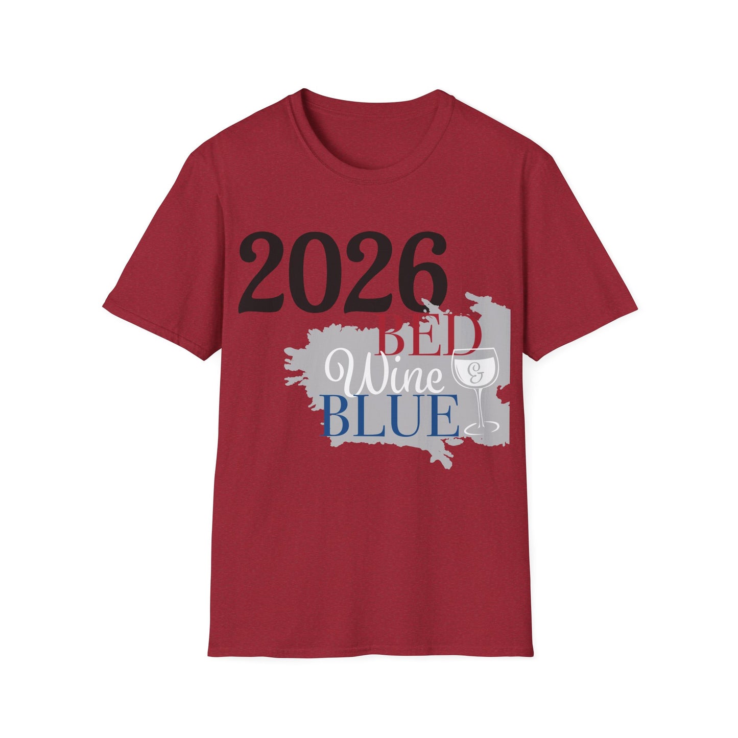 2026 Red White Blue Wine T‑Shirt - Patriotic Wine Lover Tee