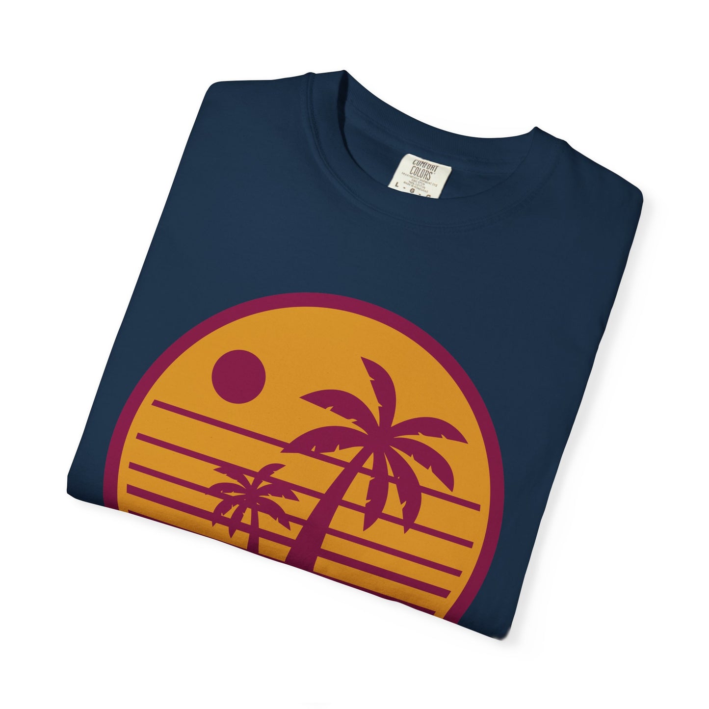 Vintage Sunset Palm T-Shirt — Retro Beach Graphic Tee